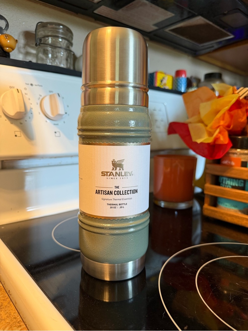 Stanley Artisan Collection Thermal Bottle - Olive Green & Brushed Steel